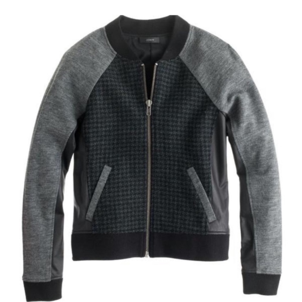 J.Crew wool jacket with leather trim